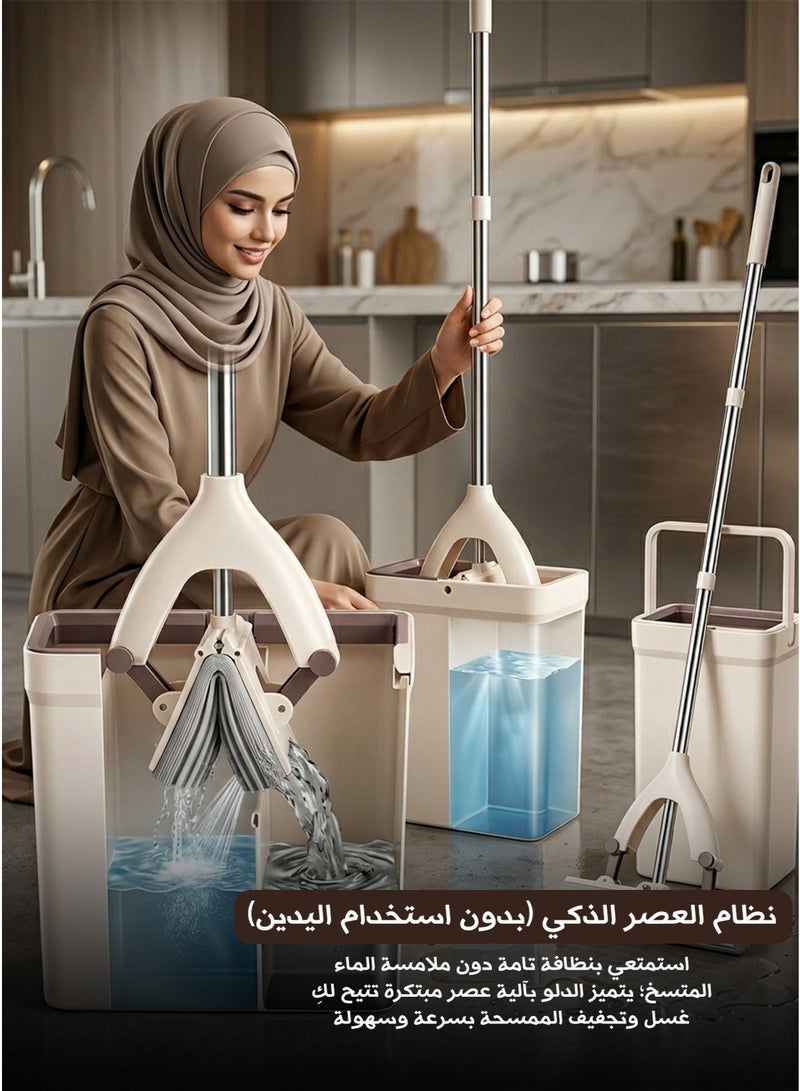 LifePro Smart Mop and Bucket Set, Lifepro Magic PVA Self-Wringing Mop Set with Smart Cleaning Bucket, Super Absorbent Sponge Floor Mop with Stainless Steel Handle 133cm Length, the product comes with two sponge heads - Lifepro - Image 5