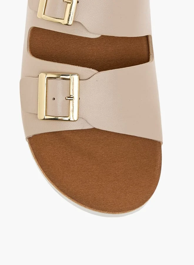 Paprika Women's Buckle Accent Slip-On Sandals
