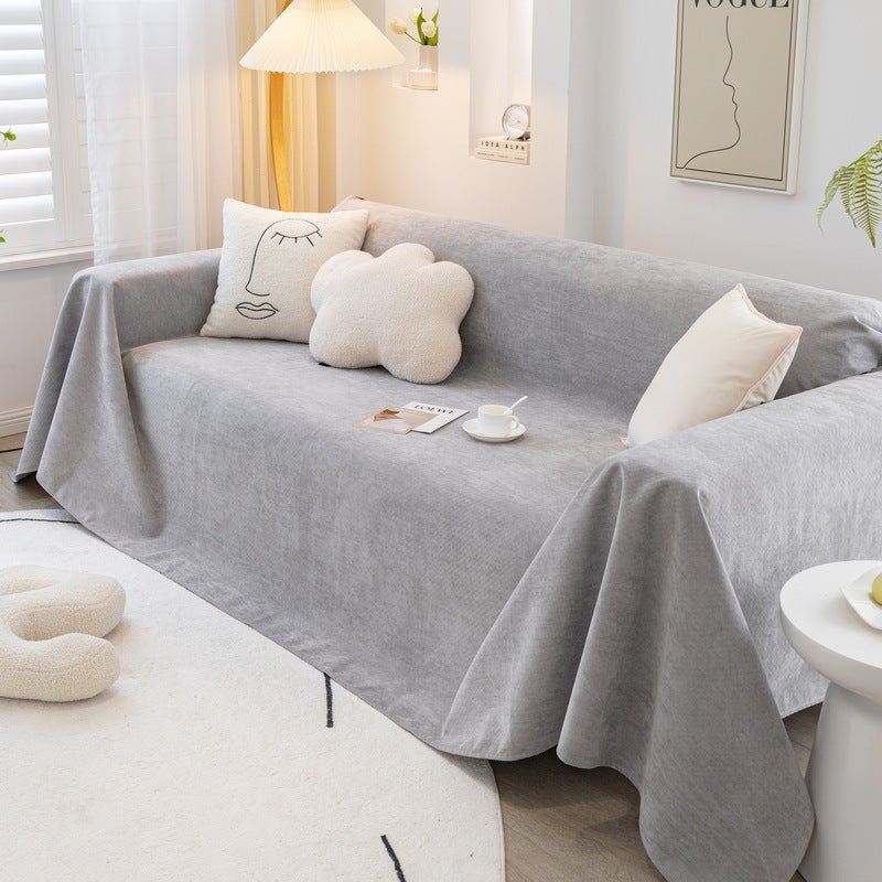 Four Seasons Universal Waterproof Solid Color Cut Velvet Sofa Cover Towel Factory Simple Non-Slip Anti-Urine Anti-Dirty Sofa Towel Cover - Image 1
