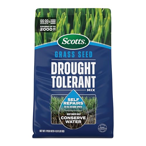 Scotts Grass Seed Drought Tolerant Mix, Kentucky Bluegrass and Tall Fescue Grass Seed Mix, Covers up to 2,000 sq. ft., 4 lb. - Image 1