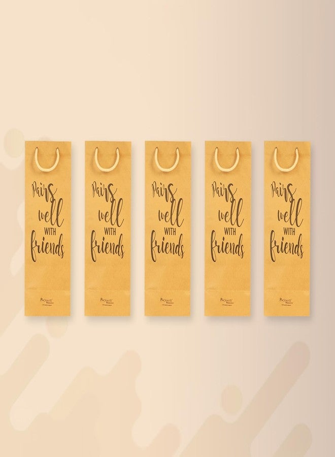 Packmate Tree Free Paper Packmate Wine Bag (Pack of 5) Made of 100% Recycled Paper - Image 1