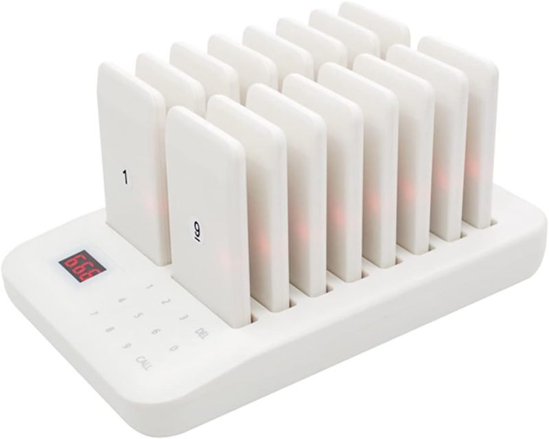 Wireless Pager 500 M Long-Range 3 Alert Modes Call System - Multi-Channel Management Restaurant Buzzer for Hospitality Clinic Coffee Shop Queue Management - Image 2