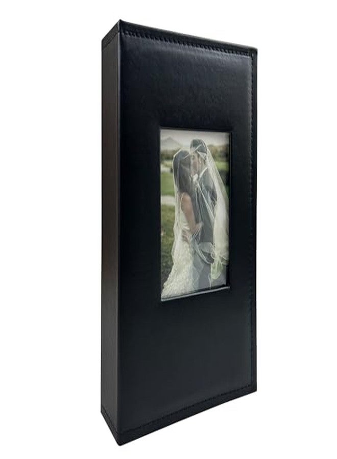 WEI LONG Photo Album 4x6 for 300 Photos Pictures PU Leather Cover for Wedding Albums Family Photo Book Pocket Vacation Birthday Photo Albums Hold (Black) - Image 1