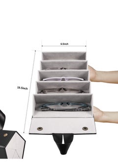 Arabest Sunglass Eyeglass Organizer Collector 5 slot PU Eyeglasses Storage Case Box Multiple Hanging Eyewear Display  - Image 3