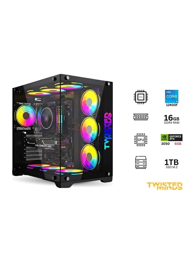 تويستيد مايندز حاسوب ألعاب مكتبي Bullet بمعالج Core i5-12400F/ذاكرة RAM سعة 16GB DDR4/قرص SSD سعة 1TB/بطاقة رسومات Nvidia GeForce RTX 3050 سعة 6GB - Image 2