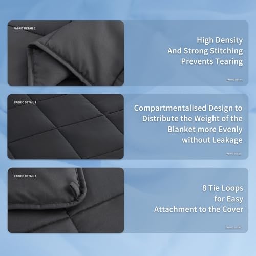 Topcee Weighted Heavy Comfort Blanket, Soft , Thick, Cooling Breathable Polyester Material with Glass Beads for Adult All-Season Summer Fall Winter, (20lbs 80"x87" King Size) - Image 5