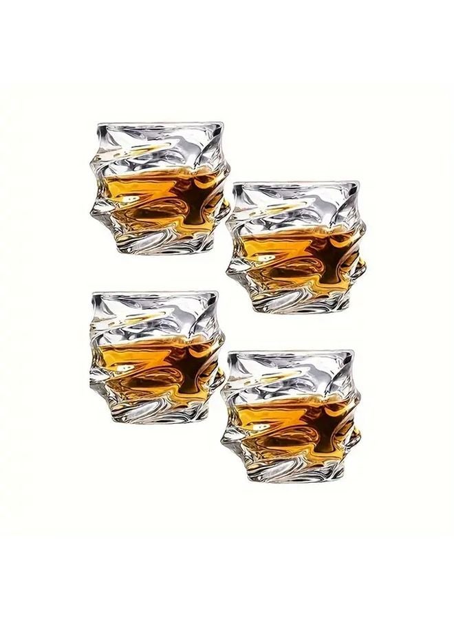 4pcs Old Fashioned Whiskey Glasses Japanese Crystal Scotch Snifter for Bourbon Cocktail - Image 1