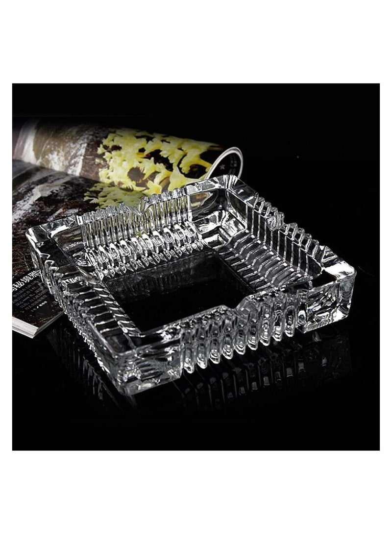 4 inch Ashtray,Square Tabletop Glass Ashtray Collectible Tribal Decoration  - Image 3