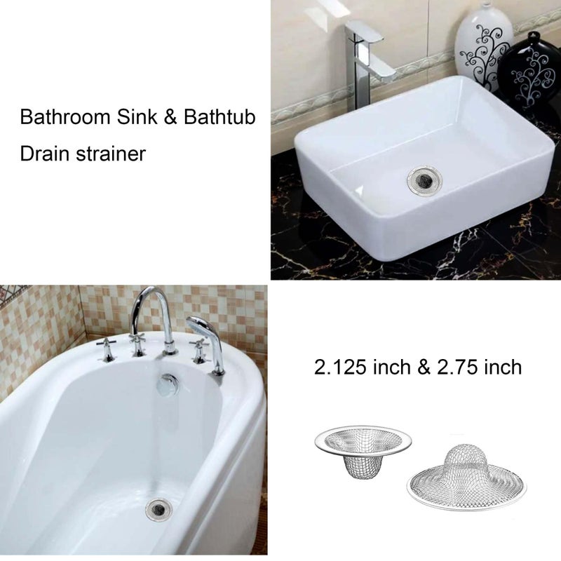 Beyoslf 25PCS Bathroom Mesh Sink Drain Strainer, 2.75" & 2.125'' Stainless Steel Slop Basket Filter Trap, Mesh Tub Strainer Bathtub Drain Filter Screen for Bathroom Bathtub Laundry Lavatory Balcony RV Utility - Image 4