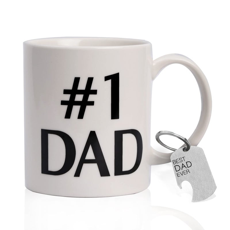 Zenply Best Dad Coffee Mug 11 oz Funny Novelty Mug Printed on Both Sides  Perfect Dad Christmas  Birthday Gift from Daughter Son Wife Grandpa