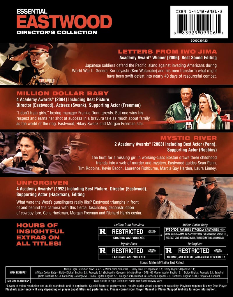 WB Essential Eastwood: Director's Collection (Letters from Iwo Jima / Million Dollar Baby / Mystic River / Unforgiven) - Image 2