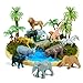 Rileryan 20 PCS Wild Jungle Rainforest Animals Diorama Supplies Kit Mini Safari African Animal Diorama Forest Zoo Plastic Animals Figurines Accessories Home Decor - Image 2