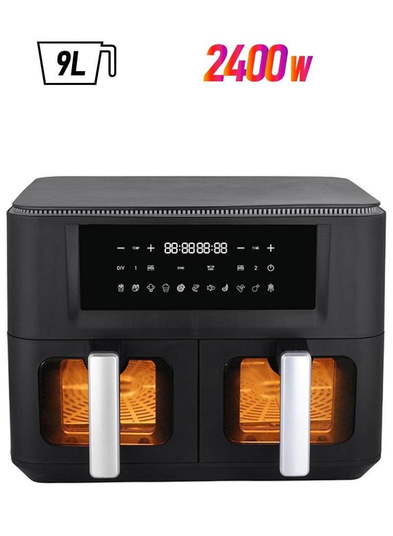 DAEWOO Air Fryer (4.5L+4.5L), With Dual Zone, Digital Panel, And Rapid Hot Air Circulation For Frying, Grilling, Broiling, Roasting, And Baking - 2 Years Warranty - Image 1