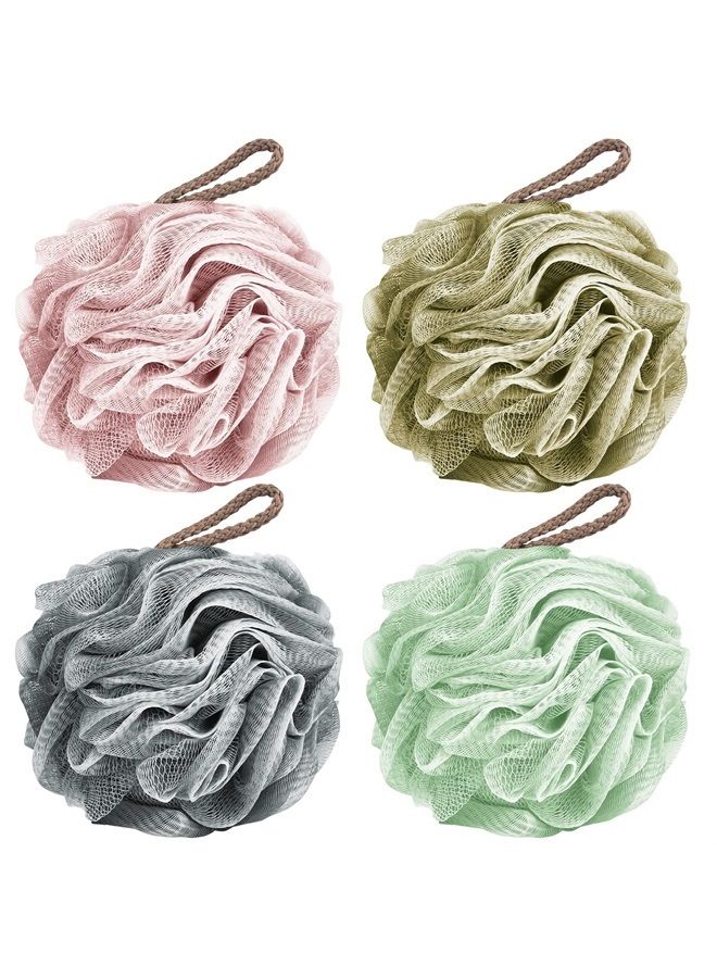 Fu Store Bath Sponges Shower Loofahs 50g Mesh Balls Sponge for Body Wash Bathroom Men Women - 4 Pack Scrubber Cleaning Loofah (50g Multi Color) - Image 1