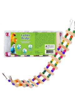 SunGrow SunGrow Bird Ladder Bridge, 20 x 3 Inches, Raw Wood and Edible Dye, Suitable for Small to Medium Birds, 1 Piece  - Image 1