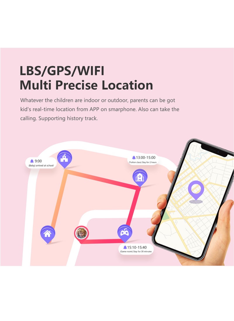 ساعة ذكية LT21 4G للأطفال بنظام تحديد المواقع العالمي (GPS) وواي فاي ومكالمات الفيديو SOS IP67 مقاومة للماء وساعة ذكية للأطفال مزودة بكاميرا وتتبع الموقع والهاتف (وردي) - pzsku/ZCFACF5E1B917DFE8F4BFZ/45/_/1730444035/7f4a8518-6b6c-43c3-a85c-4cbc514959ce