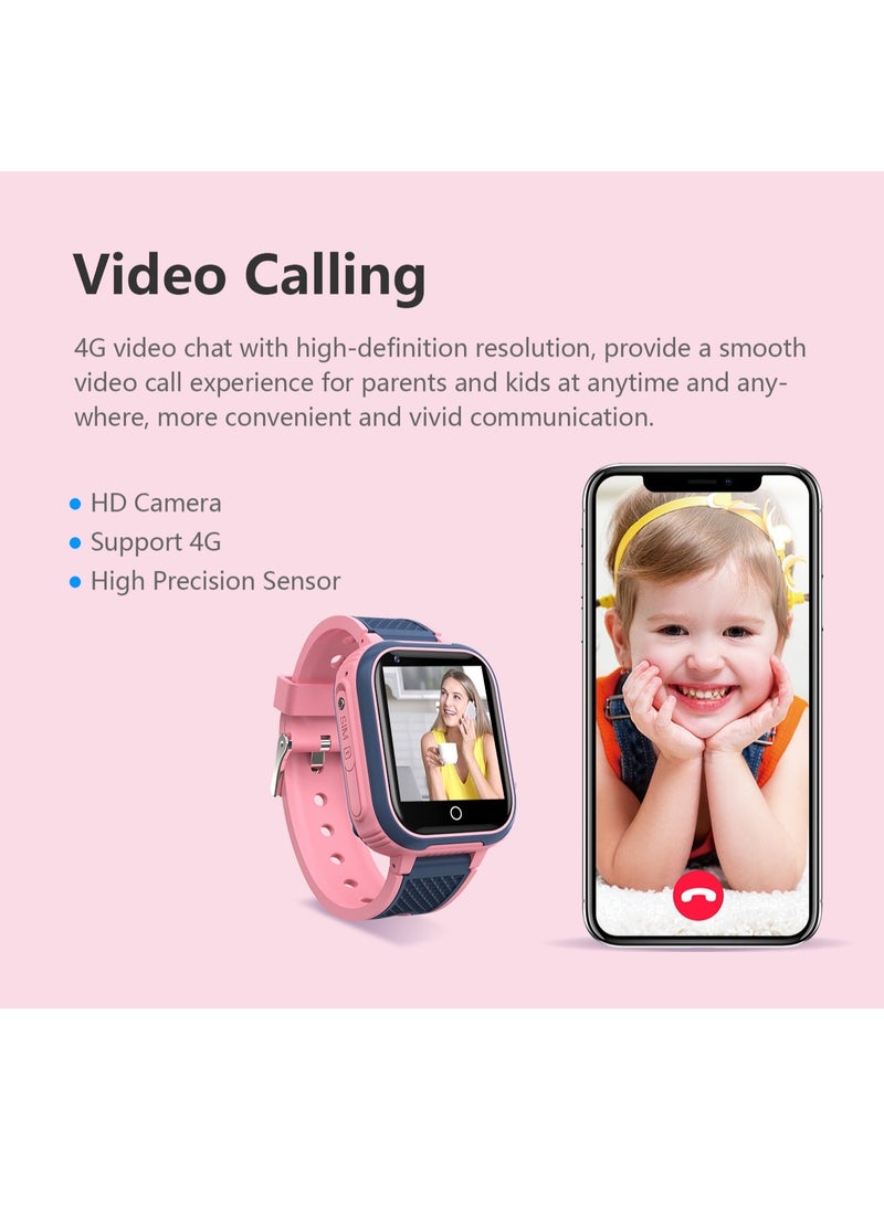 EVEREEN LT21 4G Smart Watch Kids GPS WIFI Video Call SOS IP67 Waterproof Child Smartwatch Camera Monitor Tracker Location Phone Watch(Pink) - Image 2