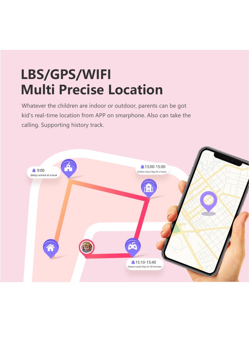 EVEREEN LT21 4G Smart Watch Kids GPS WIFI Video Call SOS IP67 Waterproof Child Smartwatch Camera Monitor Tracker Location Phone Watch(Pink) - Image 3