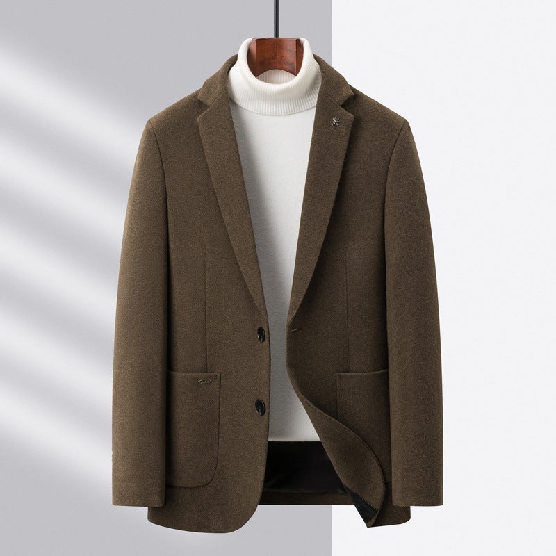 Autumn and winter wool woolen suit mens 2023 new business casual single West Coat high-end fashion brand suit men Brown M872