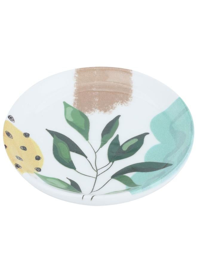 Alsaif Porcelain Serving Plate 10 Cm Olive Branch Pattern White - Image 2