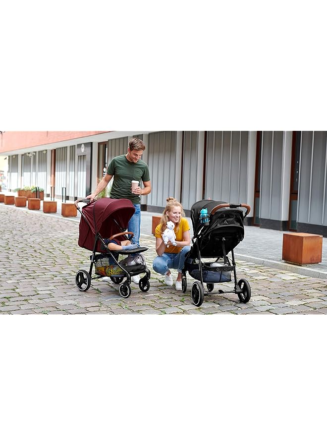 Kinderkraft Pushchair Grande Burgundy 0 2 Months - Image 5
