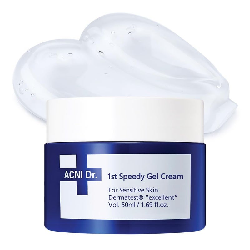 ISOI ACNI Dr. 1st Speedy Gel Cream, Oil-Free Soothing & Hydrating Gel for Oily and Sensitive Skin, Lightweight Cooling Moisturizer for Redness Relief, Korean Skin Care (1.69 fl.oz, 50ml) - Image 1