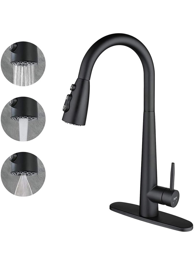 AROAQ 3 Modes Kitchen Sink Faucet Single Handle Kitchen Faucets with Pull Down Sprayer Stainless Steel Faucet for Kitchen Sink - Image 1
