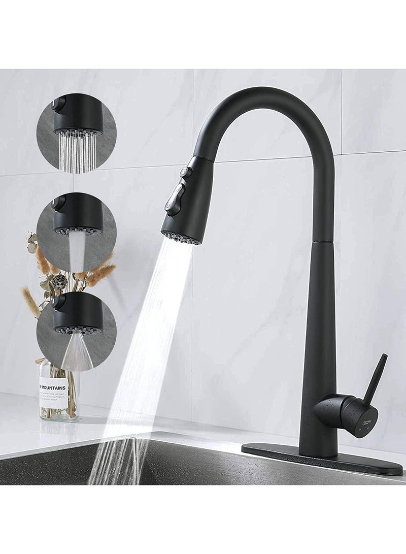 AROAQ 3 Modes Kitchen Sink Faucet Single Handle Kitchen Faucets with Pull Down Sprayer Stainless Steel Faucet for Kitchen Sink - Image 2