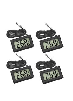 Relax Smart 4Pcs Digital LCD Refrigerator Thermometer Black  - Image 1
