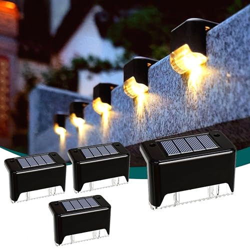 BRITSPEAR Solar Light Outdoor Garden And Homes, Waterproof Sun Led Lights For Stairs Step Fence Balcony Railling Deck Paio Pathway Terrace Lamp Light (Standard, 8) - Image 1