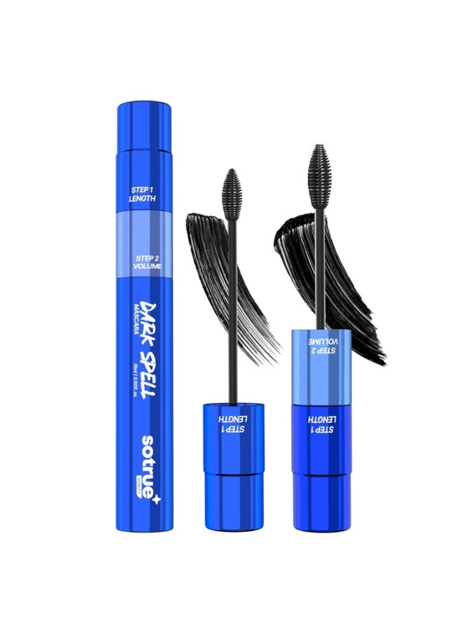 So True Sotrue Dark Spell 2-in-1 Prolong & Volumizing Mascara | Waterproof, Smudge-Proof & Long-Lasting | Intense Black Pigment with Panthenol & Biotin | 15ml - Image 1