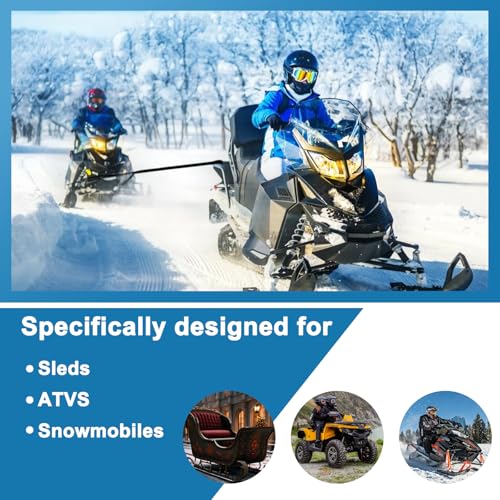 ALLTOOALL 20ft Snowmobile Tow Straps, Heavy-Duty Tow Rope with Two Black Metal Hooks, Emergency Safety Tool Accessories Kit for Sled, Skidoo, ATV - Image 4