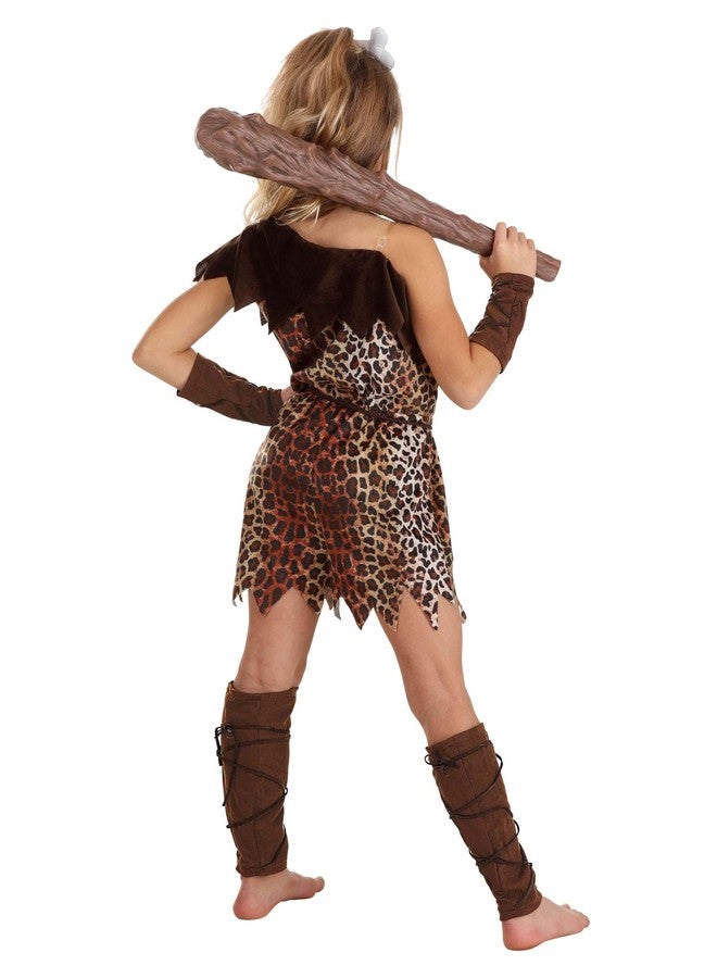 Fun Costumes Prehistoric Cave Girl Costume - Romper, Gauntlets, Leg Warmers, Hairclip, Belt - X-Small, Multicolor - Image 4