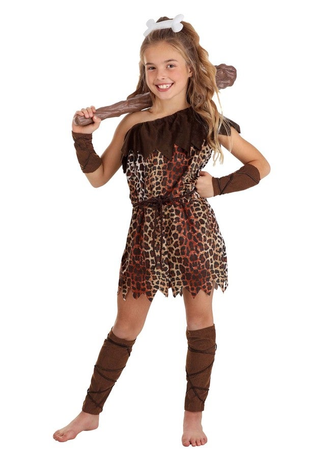 Fun Costumes Prehistoric Cave Girl Costume - Romper, Gauntlets, Leg Warmers, Hairclip, Belt - X-Small, Multicolor - Image 3