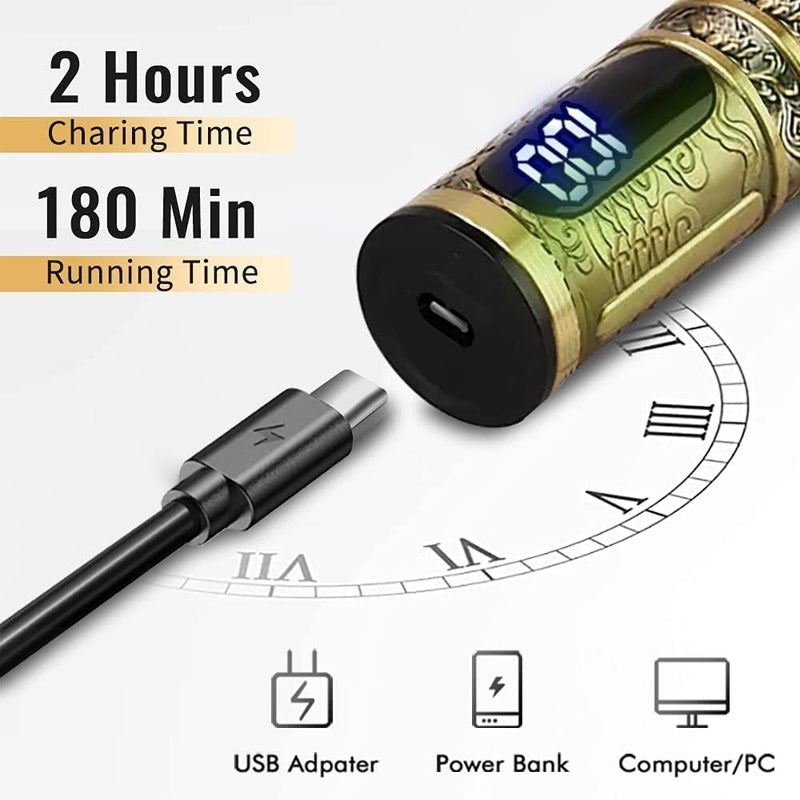 Excefore Beard Trimmer for Mens, Rechargeable Electric Hair Clippers with LCD Screen, Titanium Precision T Blade Trimmer for Families and Barber Gift - Image 3