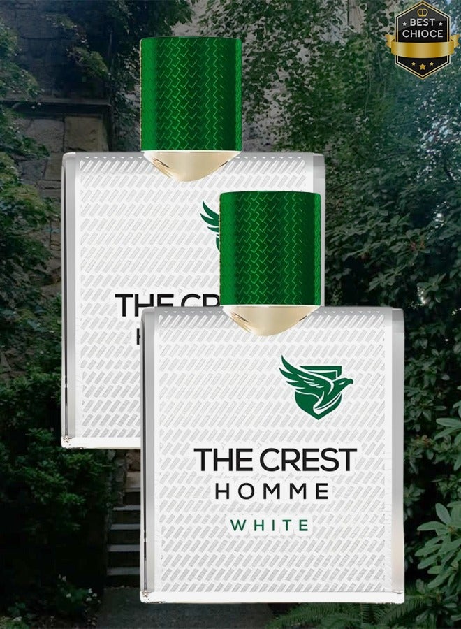 LUXEROM 2 Pieces The Crest White Perfume For Men 100ml EDP - Image 1