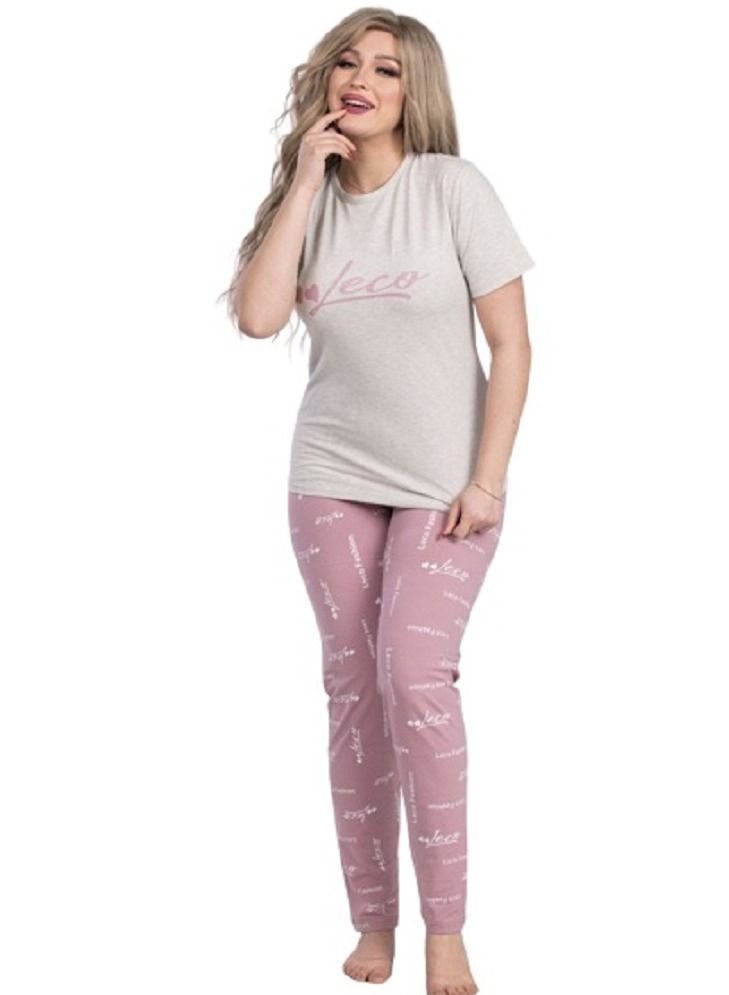 lecoo Women's summer cotton thong pajamas - half sleeves - high quality materials and a wide and elegant cut  - Image 1