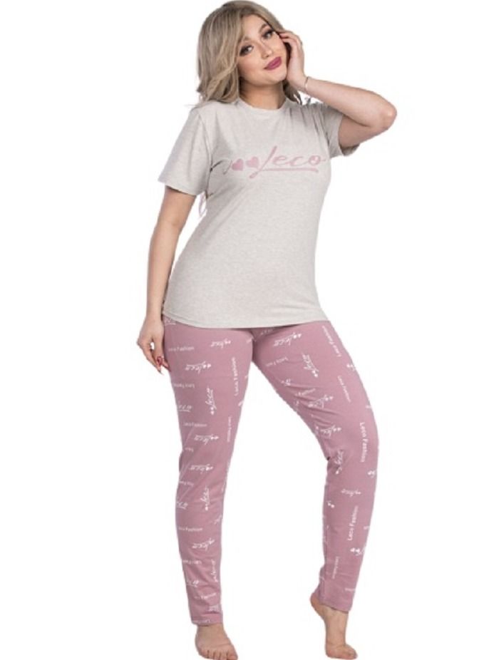 lecoo Women's summer cotton thong pajamas - half sleeves - high quality materials and a wide and elegant cut  - Image 4