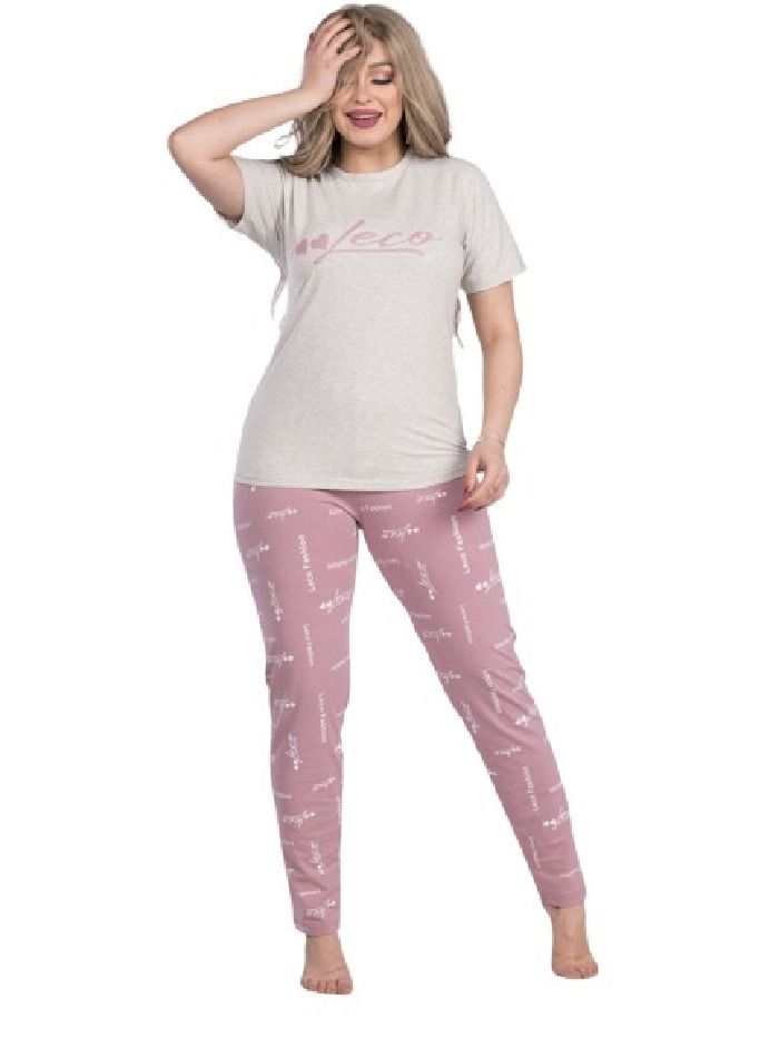 lecoo Women's summer cotton thong pajamas - half sleeves - high quality materials and a wide and elegant cut  - Image 3