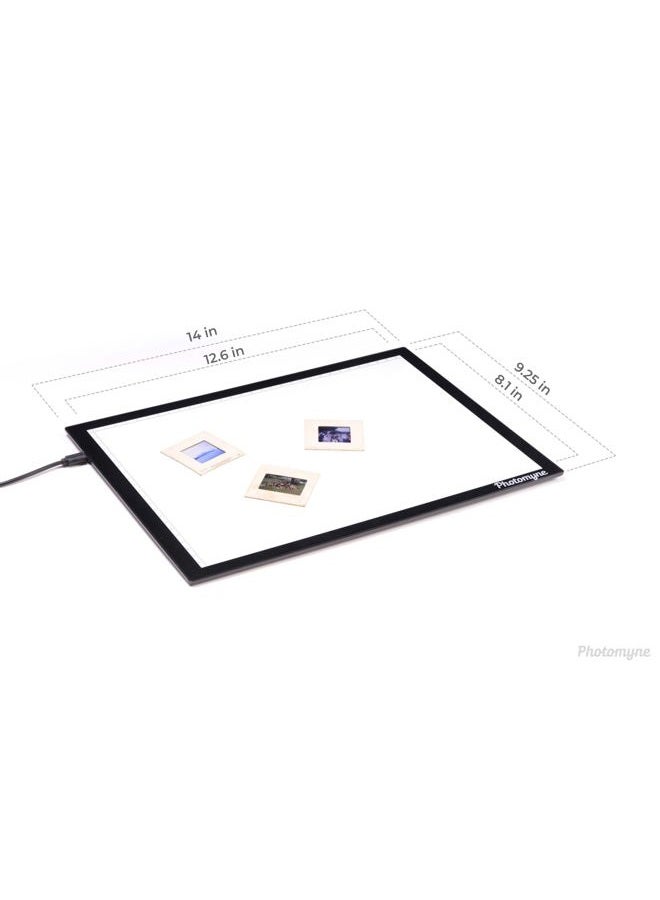 Photomyne Ultra-Thin 14x9.25 inches/35.7x23.5 cm USB Powered Light Pad for Supporting Photo Slide and Film Negative Scanning Including a USB Adapter - Black - Image 4