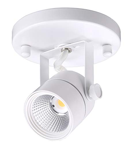 CLOUDY BAY LED Flush Mount Ceiling Spot Light,CRI90+ 8W 600lm 3000K Warm White Dimmable,Adjustable Tilt Angle Ceiling Light Fixture,White Finish - Image 1
