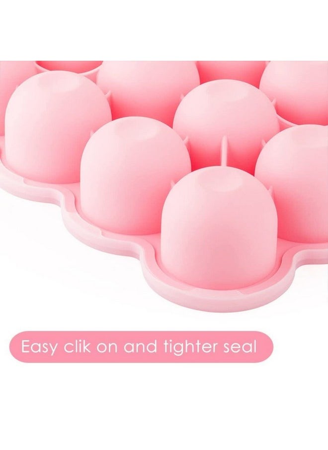 Samuelworld Baby Breast Milk And Food Storage Container 12 Portions X 2.5Oz Stackable Food Grade Silicone Tray With Clip On Hard Lid For Homemade Purees Vegetables & Fruits Pink  - Image 4