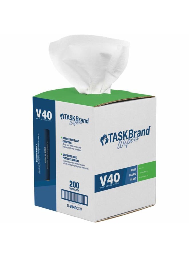 TaskBrand N-V040CGW Center Pull Wipers White 10 x 12 (Roll of 200) - Image 1