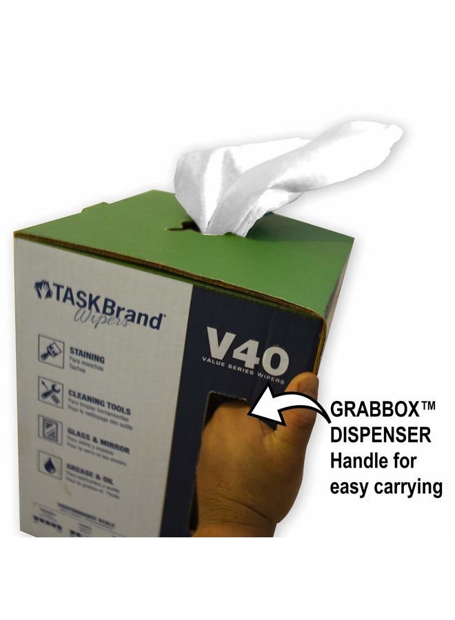 TaskBrand N-V040CGW Center Pull Wipers White 10 x 12 (Roll of 200) - Image 2