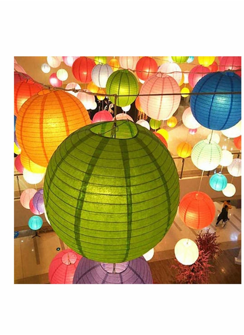 KASTWAVE - 10Pcs Orange Paper Lanterns Decorative, Chinese/Japanese Hanging Round Foldable Lantern, for Birthday, Wedding, Halloween, Bridal Shower, Home Decor, Party (Size of 4”, 6”, 8”, 10”) - Image 1