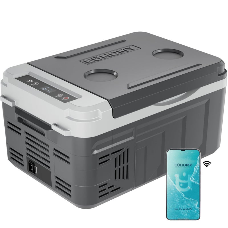 EUHOMY 12 Volt Refrigerator, 11 Quart (10L) Compressor Electric Cooler APP Control, Car Fridge 12/24V DC & 100-240V AC, Car refrigerator -4â„‰~68â„‰, Portable Freezer for RV, Camping, Travel - Image 1