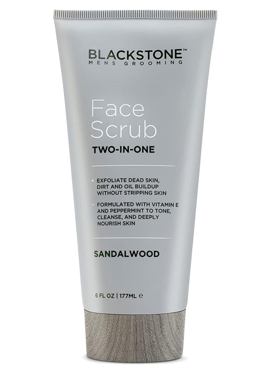 BLACKSTONE Blackstone Mens Grooming 2in1 Facial Scrub  Shave Gel with Vitamin E  Peppermint  Cleanse  Exfoliate  Hydrates Skin After Shaving  Paraben  Cruelty Free  USA Made Sandalwood 6 oz 