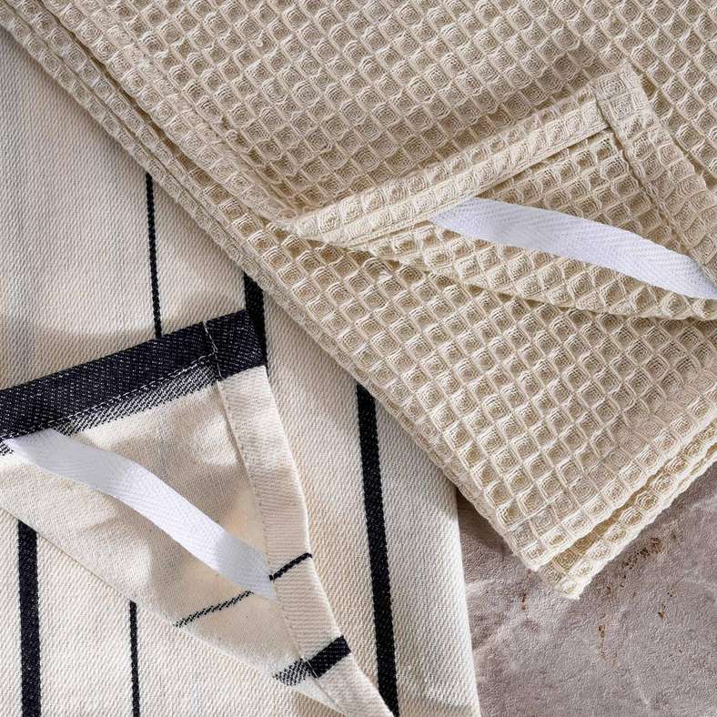 Pan Home Nayara Stripe Kitchen Towel Set - Black - Image 2