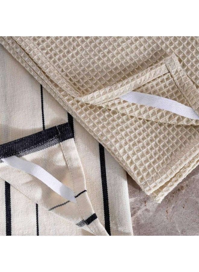 Pan Home طقم مناشف مطبخ نايرا المخططة - أسود - Image 2