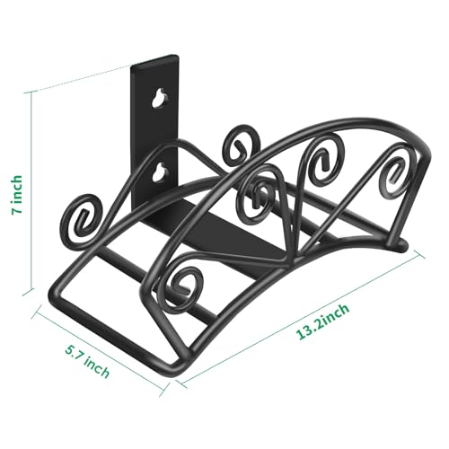 TomCare Garden Hose Holder Heavy Duty Water Hose Holder Solid Metal Hose Hanger Wall Mount Decorative Durable Garden Hose Storage Hose Reel Hose Organizer for Outside Yard, Black - Image 4